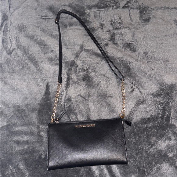 Victoria’s Secret Black Crossbody with Gold Chain - Picture 1 of 6